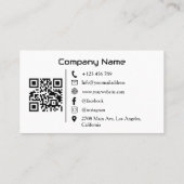 Modern Luxury Car Rental White QR Code Photo  Visitekaartje (Achterkant)