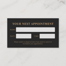 Modern Luxury Charcoal Golden Paw Pet Care Afsprakenkaartje