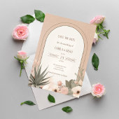 Modern Luxury Desert Flowers Wedding Save the Date