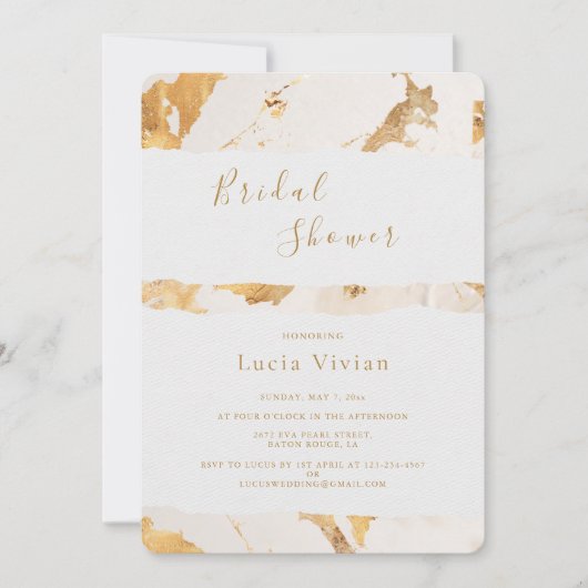 Modern Luxury Gold Abstract Vrijgezellenfeest Kaart (Voorkant)