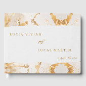 Modern Luxury Gold Abstract Wedding Gastenboek (Voorkant)