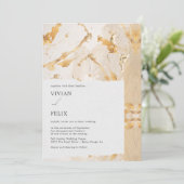 Modern Luxury Gold Abstract Wedding Kaart (Staand voorkant)