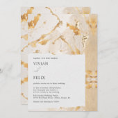 Modern Luxury Gold Abstract Wedding Kaart (Voorkant / Achterkant)