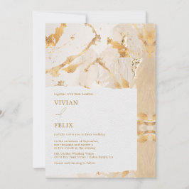Modern Luxury Gold Abstract Wedding Kaart