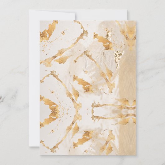 Modern Luxury Gold Abstract Wedding Kaart (Achterkant)