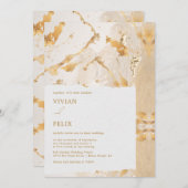 Modern Luxury Gold Abstract Wedding Kaart (Voorkant / Achterkant)