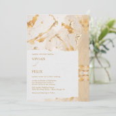 Modern Luxury Gold Abstract Wedding Kaart (Staand voorkant)