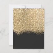 Modern Luxury Gold Black Glitter Confetti Wedding RSVP Kaartje (Achterkant)