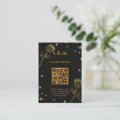 Modern Luxury Gold Foil QR Code Wedding Website Informatiekaartje (Staand voorkant)