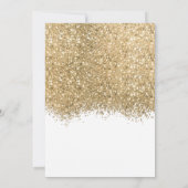 Modern Luxury Gold White Glitter Confetti Wedding Save The Date (Achterkant)