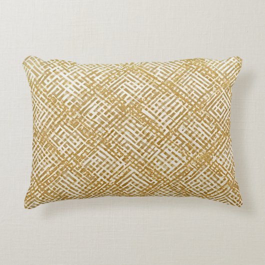 Modern, Luxury, Golden Grid Pattern Accent Kussen (Voorkant)