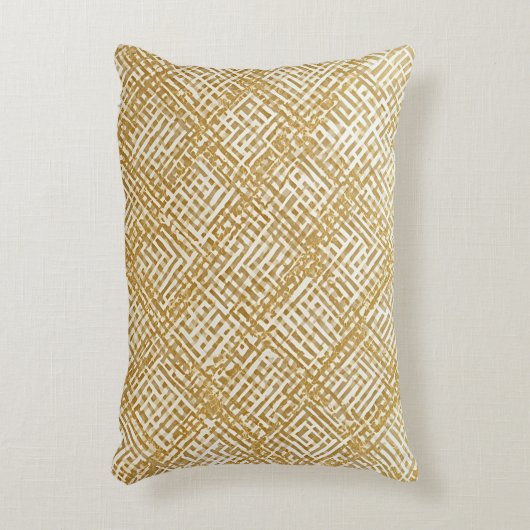 Modern, Luxury, Golden Grid Pattern Accent Kussen (Voorkant(Verticaal))