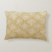 Modern, Luxury, Golden Grid Pattern Accent Kussen (Achterkant)