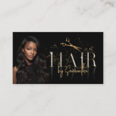 modern luxury hair stylist wig extensions scissors visitekaartje (Voorkant)