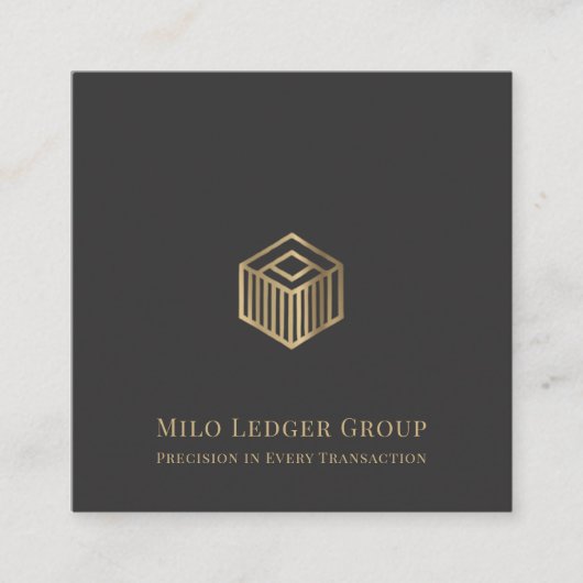Modern Luxury Logo Vierkante Visitekaartje (Voorkant)
