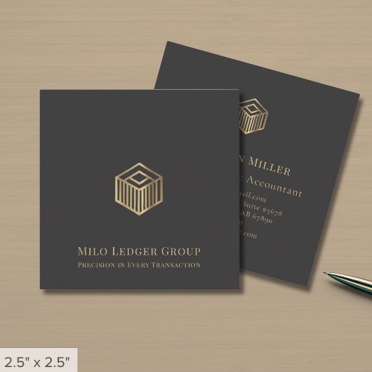 Modern Luxury Logo Vierkante Visitekaartje