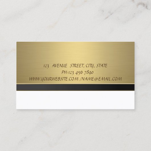 Modern Luxury Lotus Elegant Golden Visitekaartje (Achterkant)