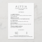 Modern Luxury Minimalist Restaurant  Menu (Voorkant)