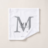 Modern Luxury Monogram Colour Match Bad Handdoek (Wasdoekje)