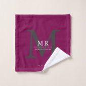 Modern Luxury Monogram Colour Match  Bad Handdoek (Wasdoekje)