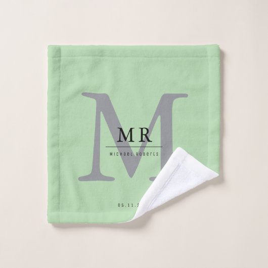 Modern Luxury Monogram Colour Match  Bad Handdoek (Wasdoekje)