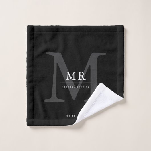 Modern Luxury Monogram Colour Match  Bad Handdoek (Wasdoekje)