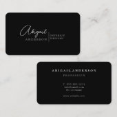 Modern Luxury Professional Black Grey Handtekening Visitekaartje (Voorkant / Achterkant)