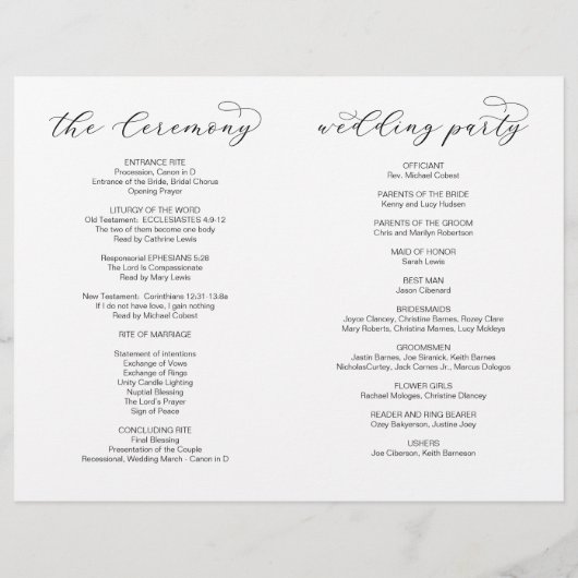 Modern Luxury Script, vouwbare weduwprogramma's (Achterkant)