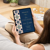 Modern Luxury Talavera Tile Wedding Kaart