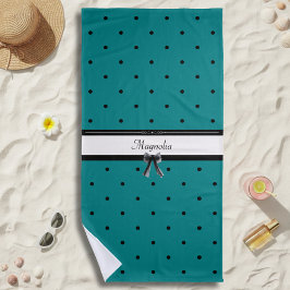 Modern Luxury Teal Monogram Summer Strandlaken