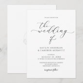 Modern Luxury Wedding Elegant Calligraphy Script Kaart (Voorkant / Achterkant)