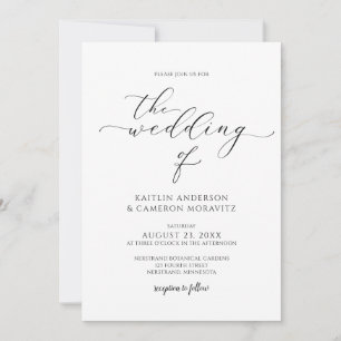 Modern Luxury Wedding Elegant Calligraphy Script Kaart