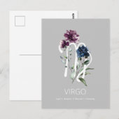 Modern Maagd Sterrensymbool Bloemendesign Briefkaart (Voorkant / Achterkant)