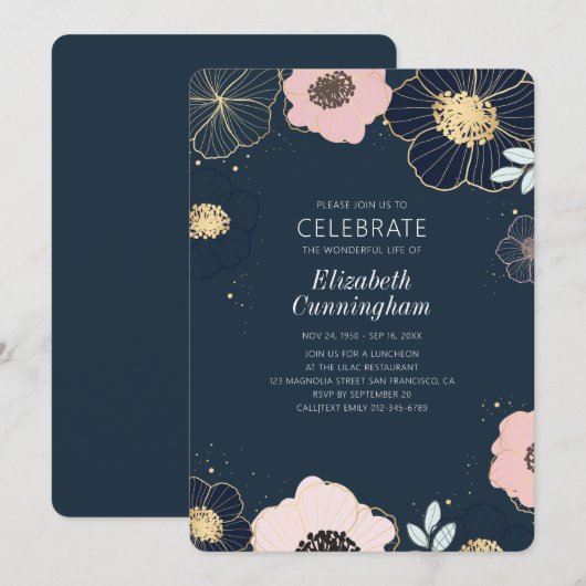 Modern maak de BloemenViering van de Bloem van het Kaart (Voorkant / Achterkant)