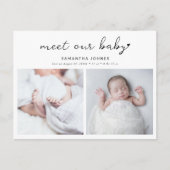 Modern Maak kennis met onze Baby 2 fotocollage geb Aankondigingskaart (Voorkant)
