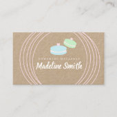 Modern Macaron Logo Homemade Bakery Branding Kraft Visitekaartje (Voorkant)