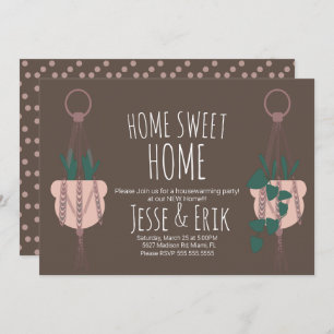 Modern Macrame Plant Hanger Planter House Warming Kaart