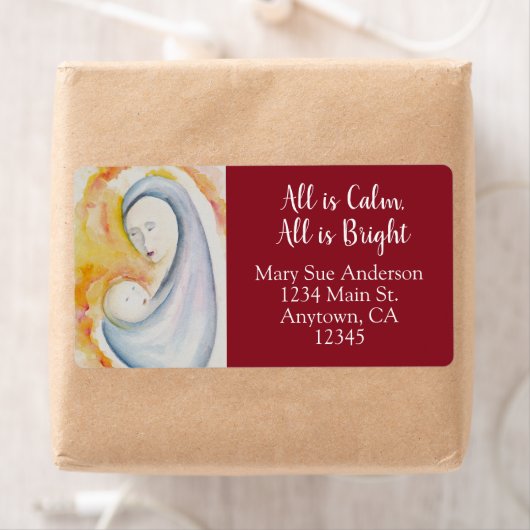 Modern Madonna and Child Shipping Address Etiket (Insitu)
