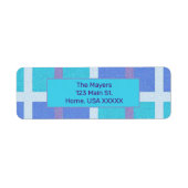 Modern Madras Paars en blauw etiket (Voorkant)