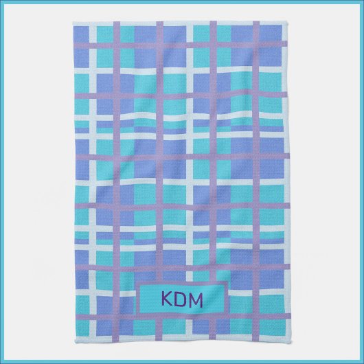Modern Madras Paars en blauw Theedoek