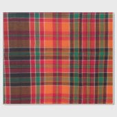 Modern Madras Pset Oranje Green Square Pattern Cadeaupapier (Vlak)