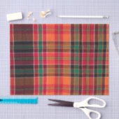 Modern Madras Pset Oranje Green Square Pattern Tissuepapier (Craft)