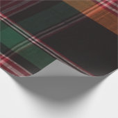 Modern Madras Pset Red Green Square Pattern Cadeaupapier (Hoek)