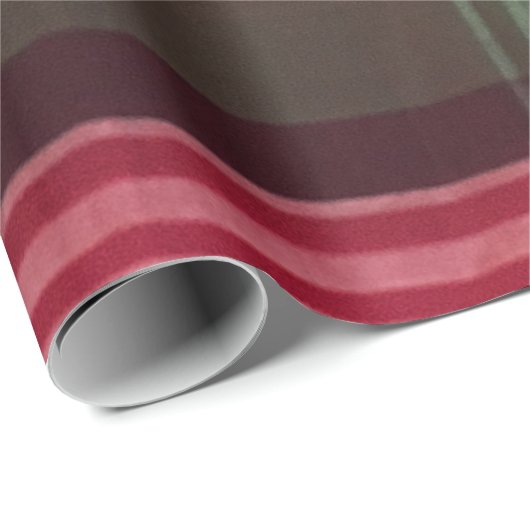 Modern Madras Pset Red Green Square Pattern Cadeaupapier (Rol Hoek)