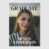 Modern Magazine Afstuderen aankondigingsmagneet Magnetische Uitnodiging (Voorkant)