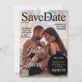 Modern Magazine Bruiloft Save the Date Uitnodiging (Voorkant)