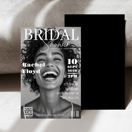 Modern Magazine Cover Bridal Shower Invitation Kaart