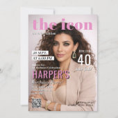 Modern Magazine Cover Photo Birthday Party Kaart (Voorkant)