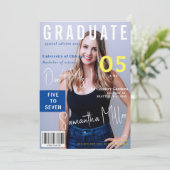 Modern Magazine Hoesje 2 Foto's Afstuderen Kaart (Staand voorkant)