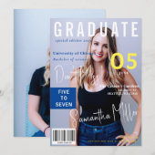 Modern Magazine Hoesje 2 Foto's Afstuderen Kaart (Voorkant / Achterkant)